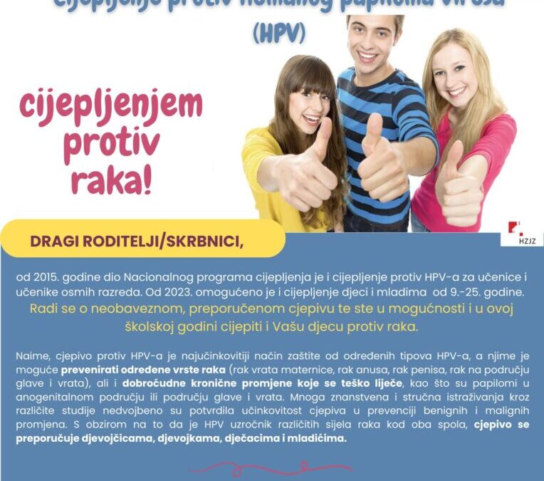 CIJEPLJENJE PROTIV HUMANOG PAPILOMA VIRUSA – HPV